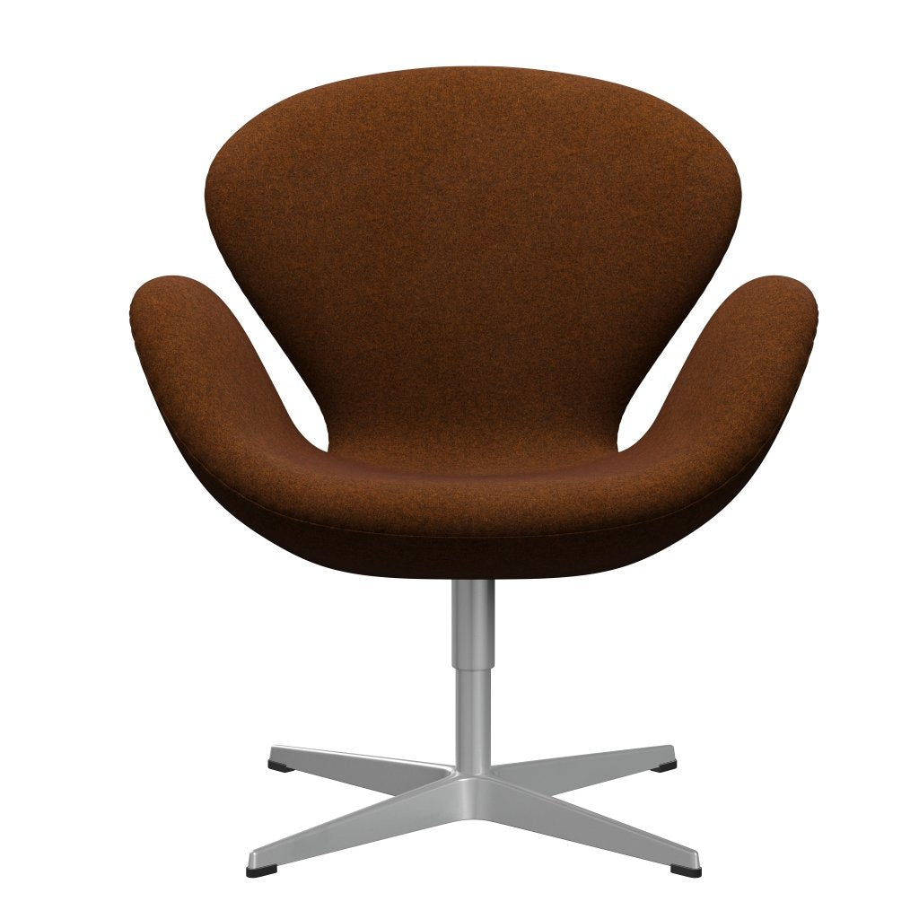 Fritz Hansen Swan Lounge Chair, stříbrná šedá/divina melange spálená oranžová