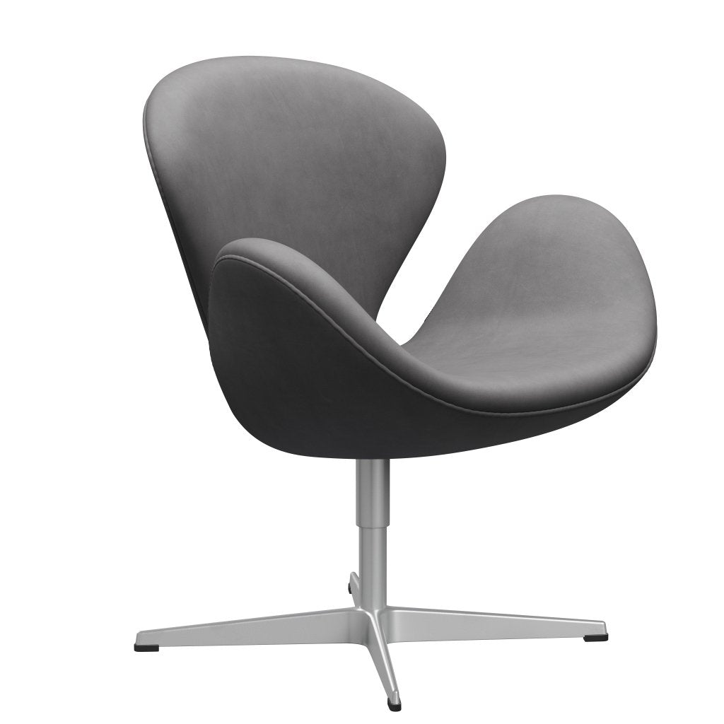 Fritz Hansen Swan Lounge Chair, stříbrná šedá/objetí čokoládu