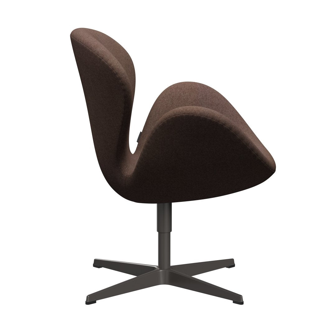 Fritz Hansen Swan Lounge Chair, teplý grafit/Divina MD lískový ořech