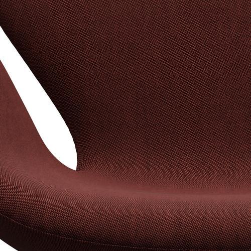 Fritz Hansen Swan Lounge Chair, Warm Graphite/Rims tmavě červená/hnědá