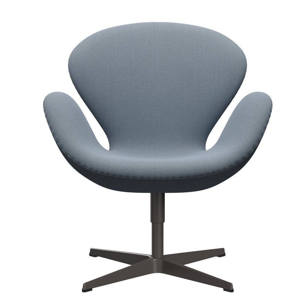 Fritz Hansen Swan Lounge Chair, Warm Graphite/Steelcut Trio Pastel Blue