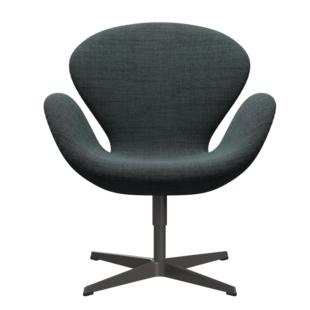 Fritz Hansen Swan Lounge Chair, Warm Graphite/Sunniva Black/Light Blue