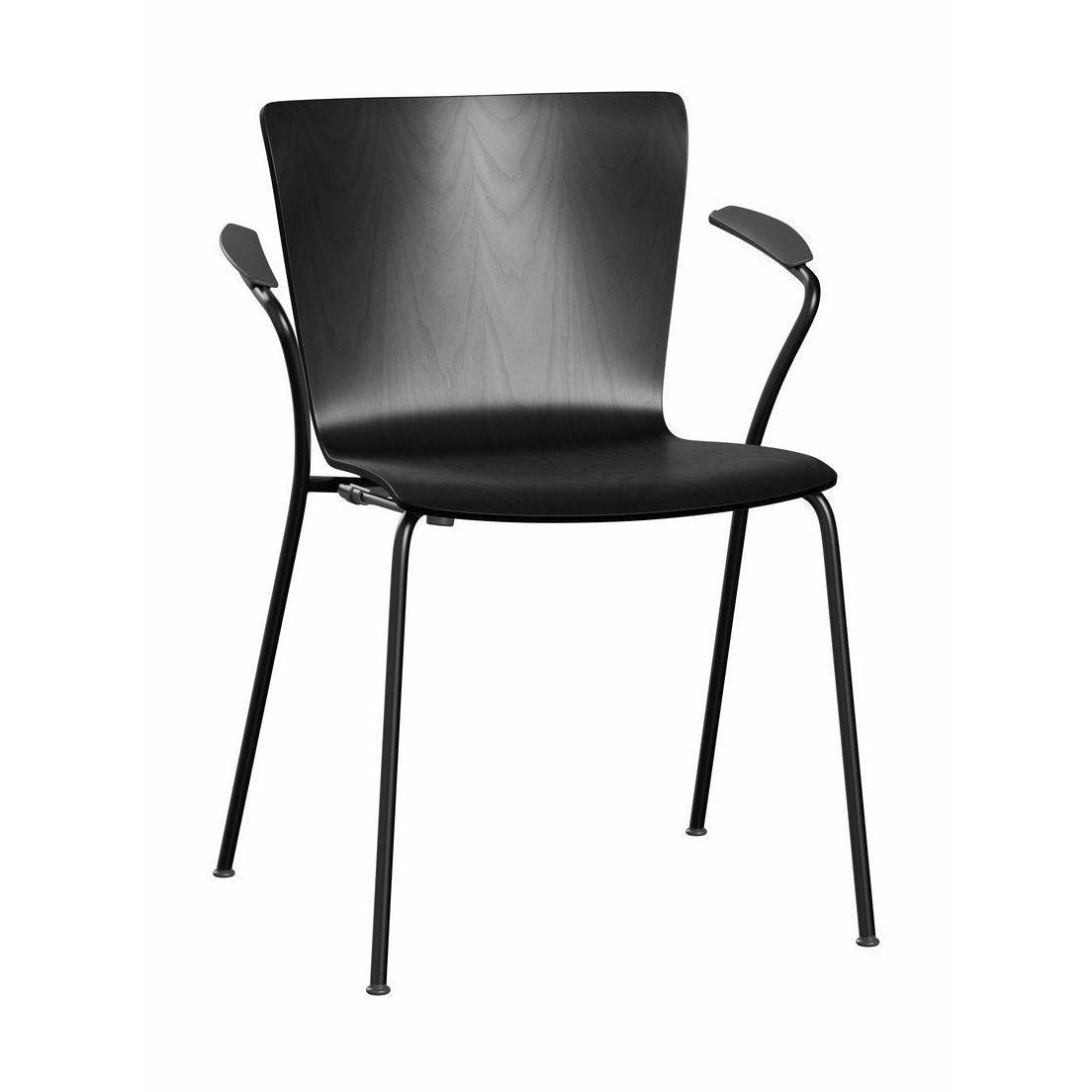 Fritz Hansen Vico Duo Vm113 Chair With Armrest, Black/Ash Black