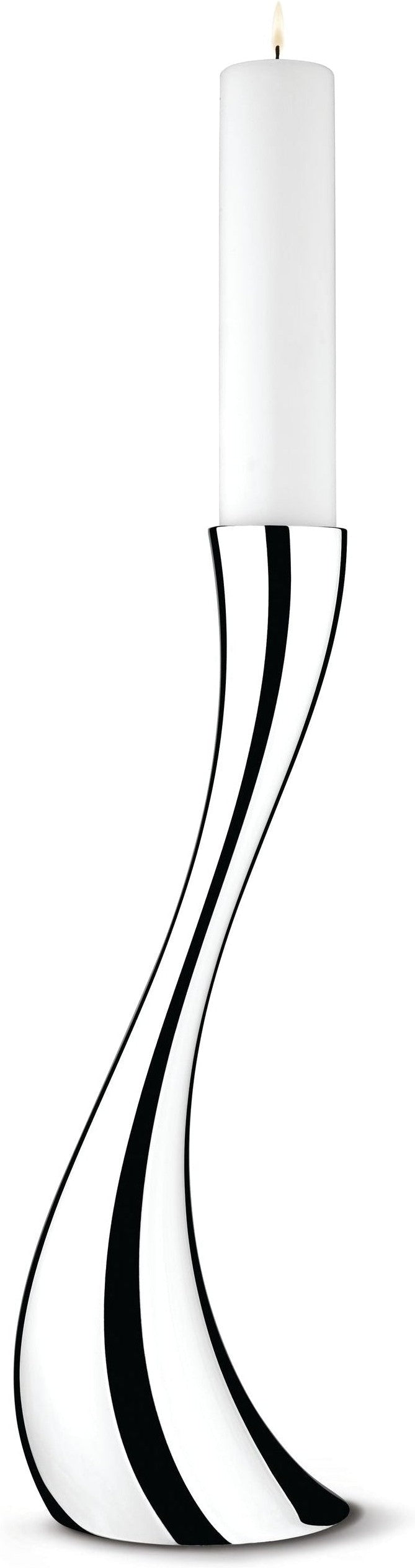 Georg Jensen Cobra podlahový držák svíčky černé/bílé, 50 cm