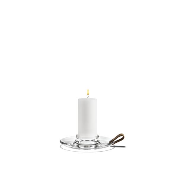 Design Holmegaard s držákem svíčky, čistý, 17 cm