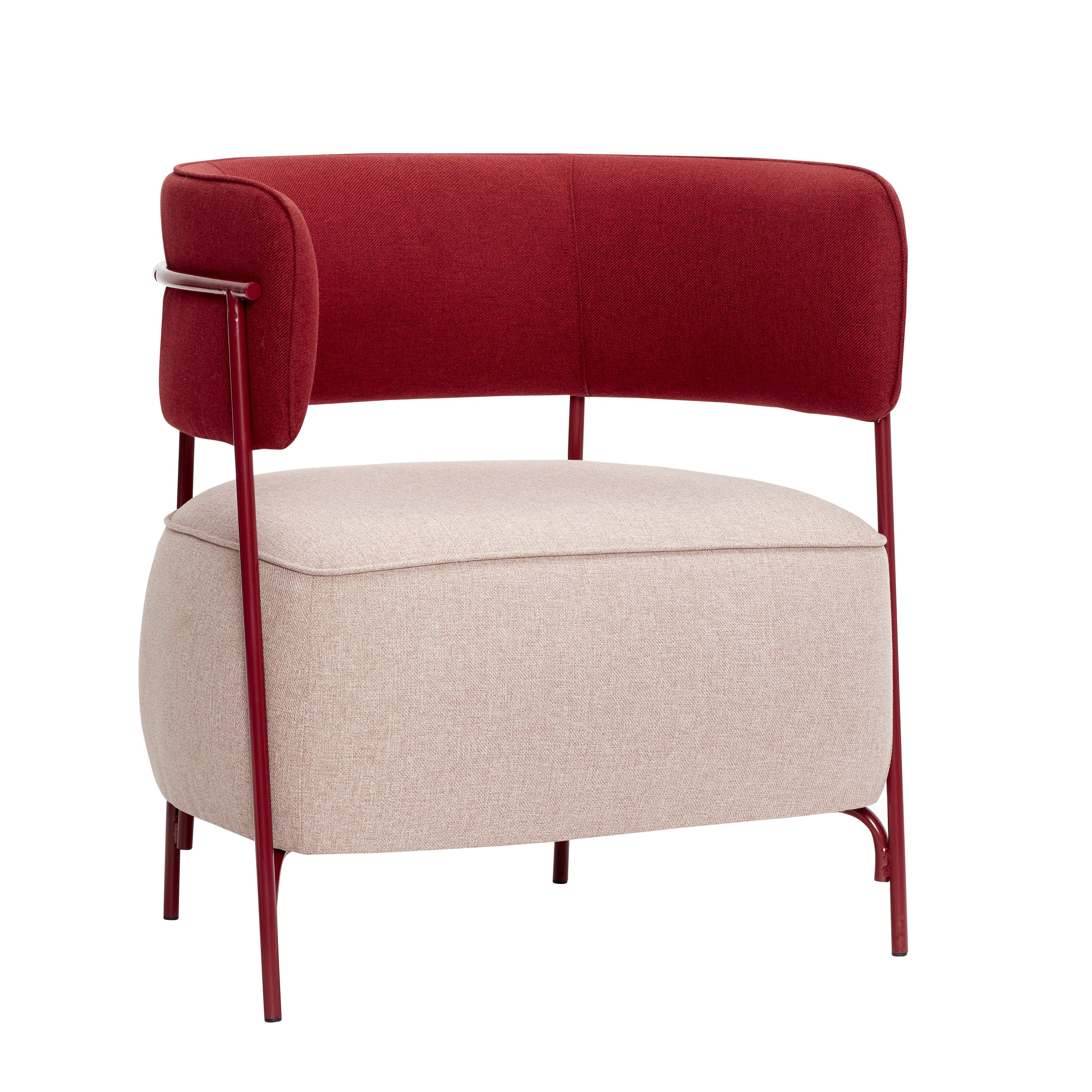 Hübsch Cherry Lounge Chair Polyester/Metal Pink/Red