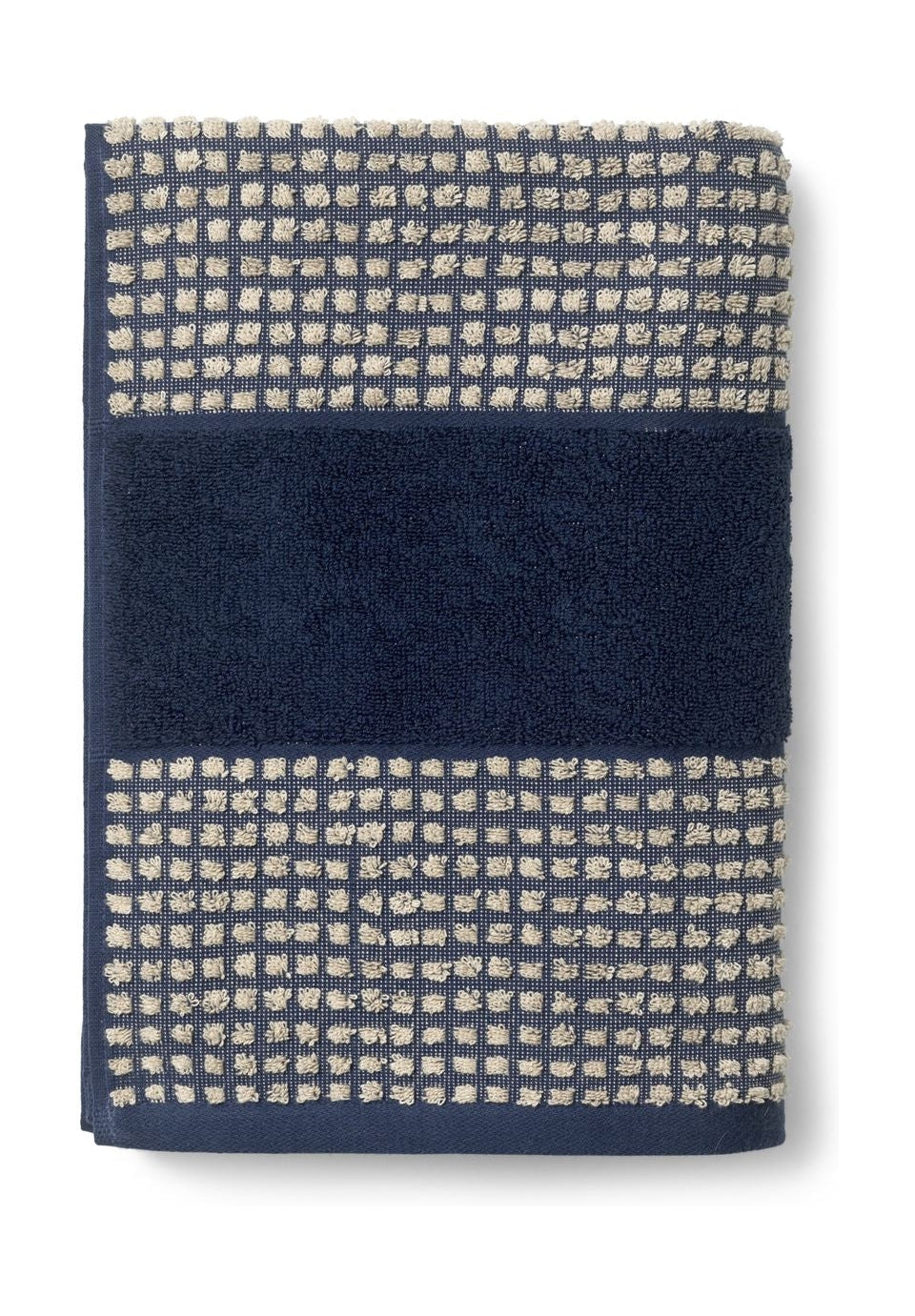 Juna Check Ručník 70 x140 cm, tmavě modrá/písek