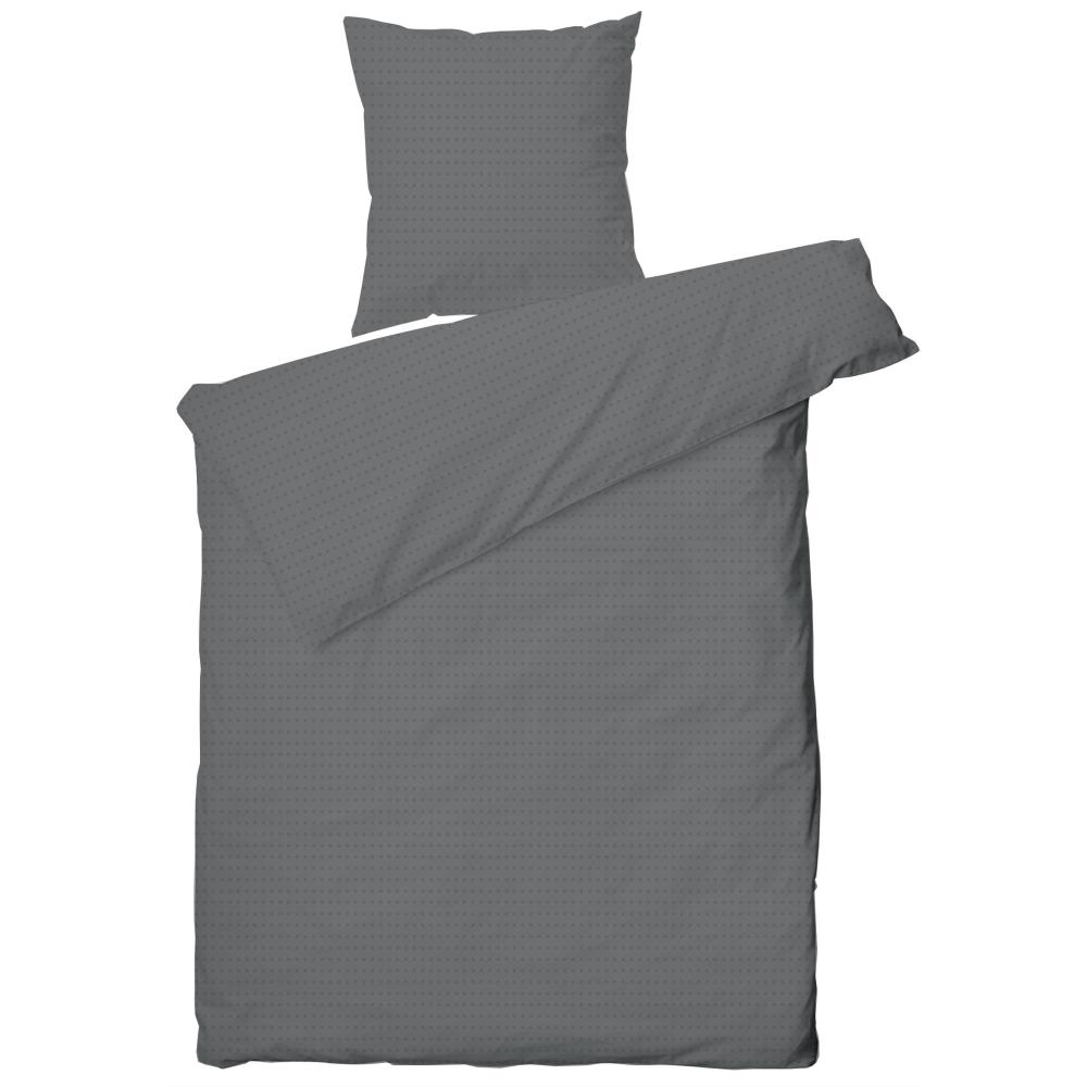 Juna Cube Bed Linen Tmavě šedá, 140x220 cm
