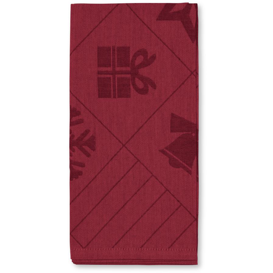 Juna Natale Cloth Napkin 45x45 cm 4 ks., Červená