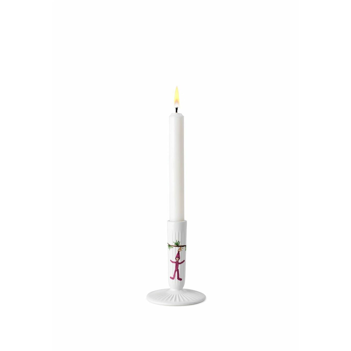 Kähler Hammershøi Christmas Candlestick 12 cm, bílá s dekorací