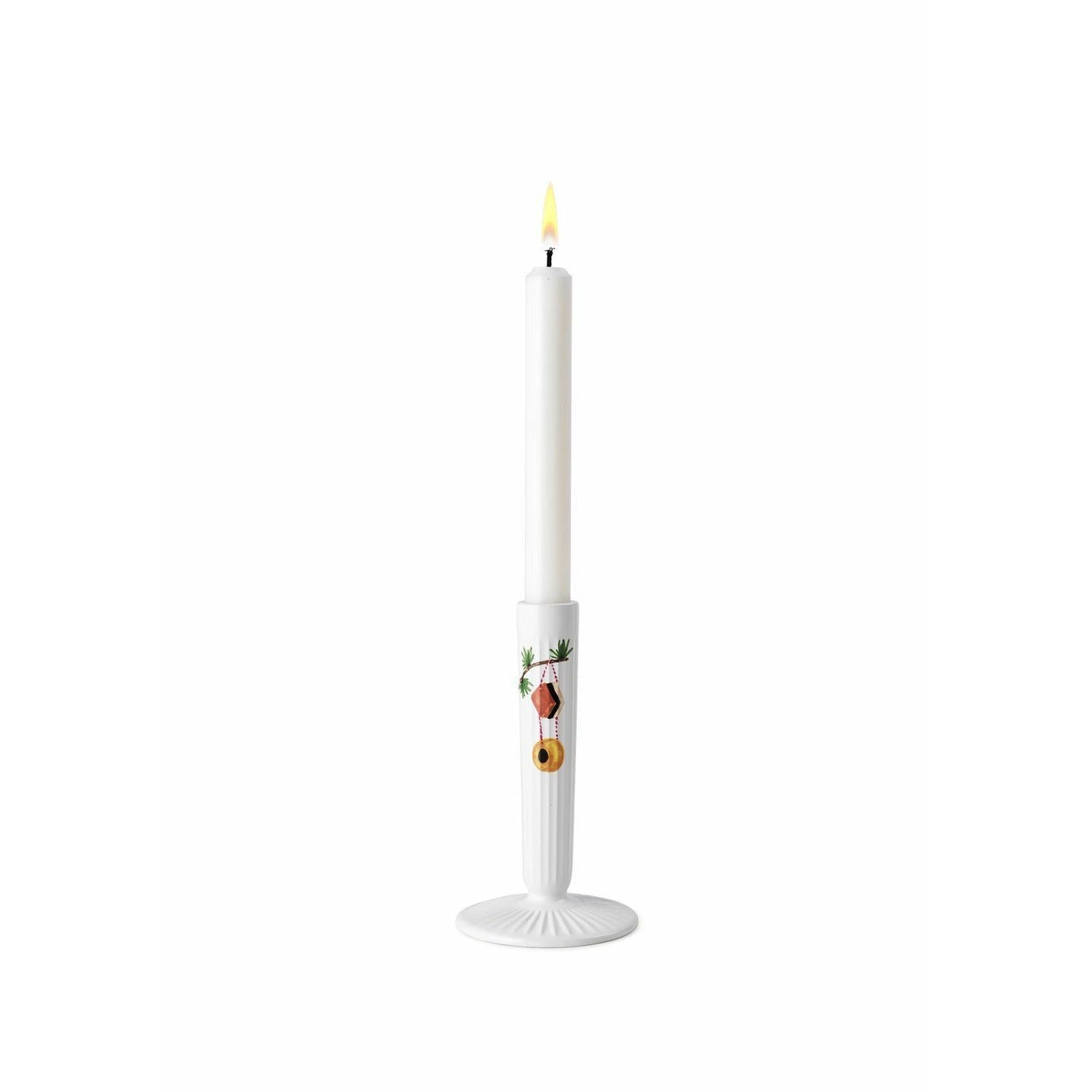 Kähler Hammershøi Vánoční svícna 16 cm, bílá s dekorací
