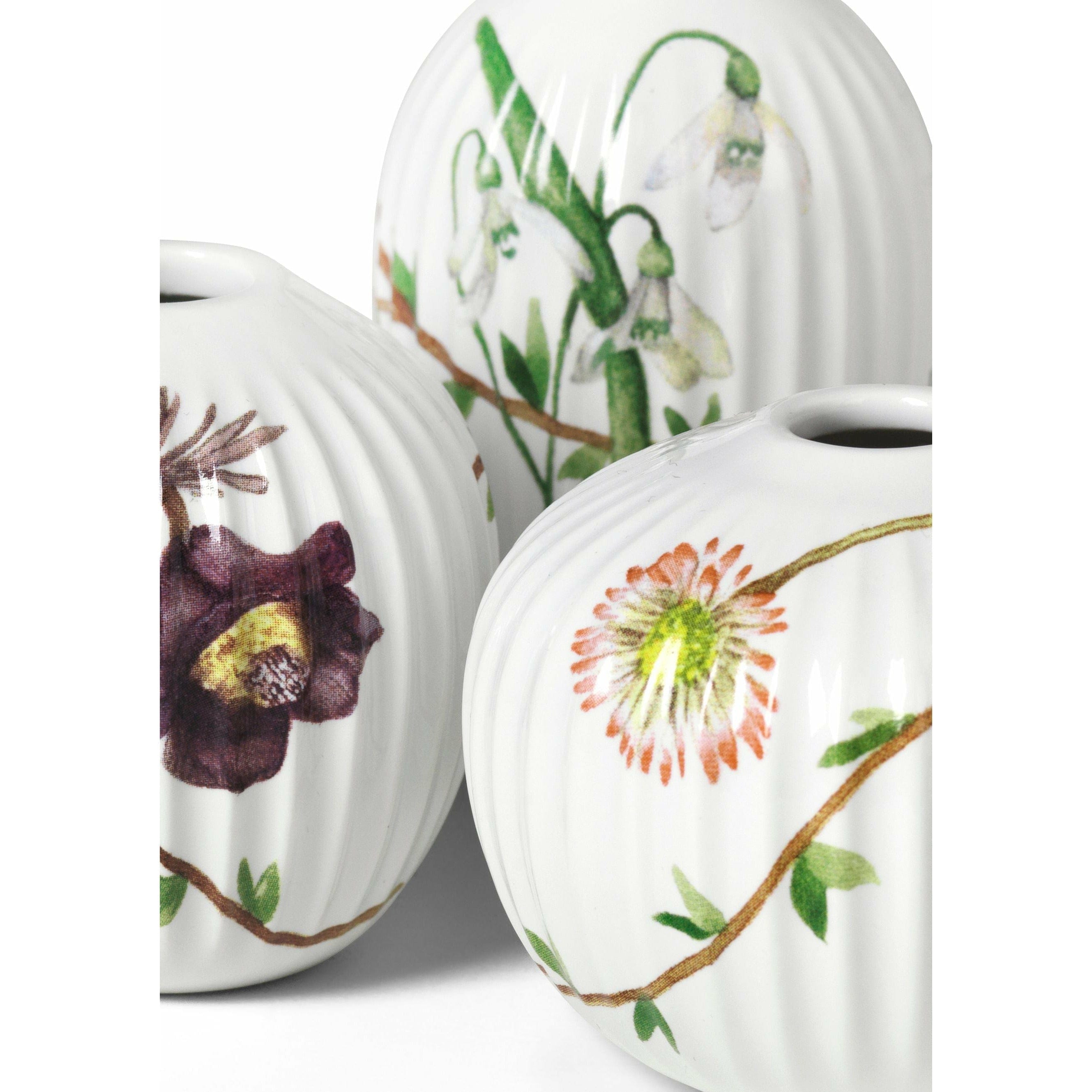 Kähler Hammershøi Spring Vase Miniature White s dekorací, 3 P CS.