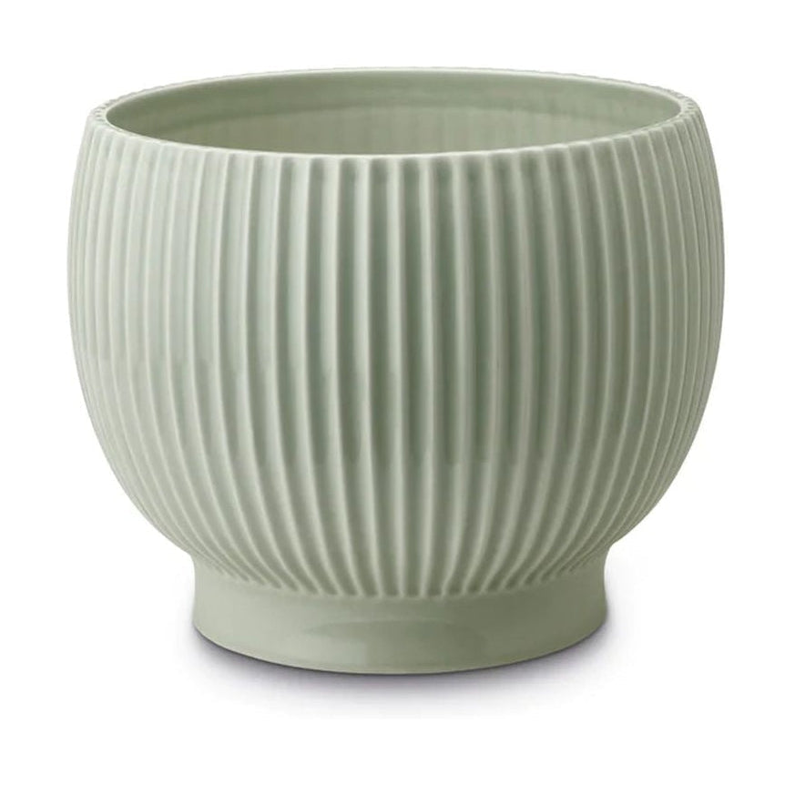 Knabstrup Keramik Flowerpot s koly Ø 16,5 cm, máta zelená