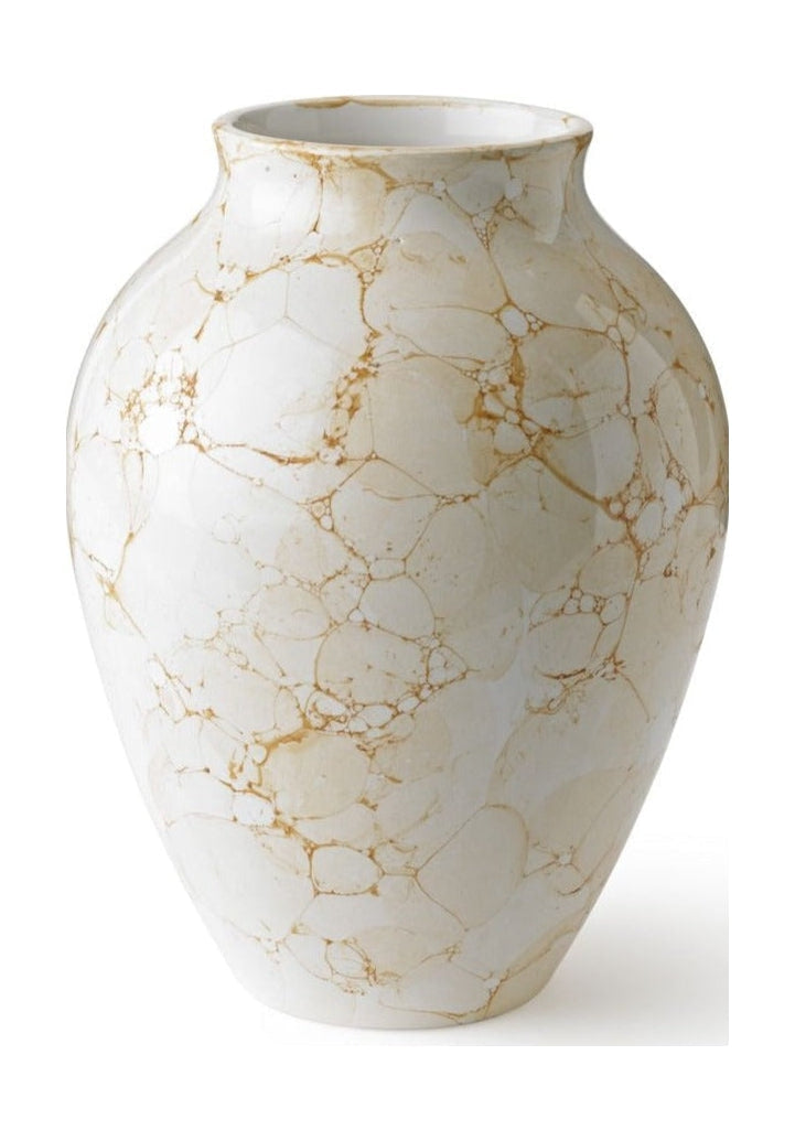 Knabstrup Keramik Vase Natura H 20 cm, bílá/hnědá