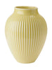 Knabstrup Keramik váza s drážkami H 20 cm, žlutá