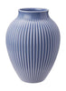 Knabstrup Keramik váza s drážkami H 20 cm, levandule modrá