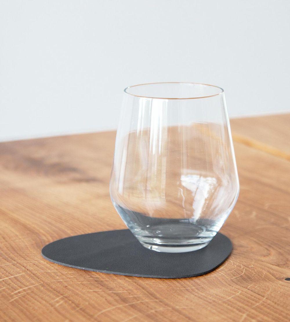 Lind DNA Curve Glass Coaster Nupo Leather, antracit