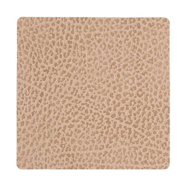 Lind Dna Square Glass Coaster Hippo Leather, Sand
