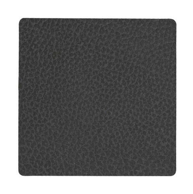 Lind Dna Square Glass Coaster Hippo Leather, Black Anthracite