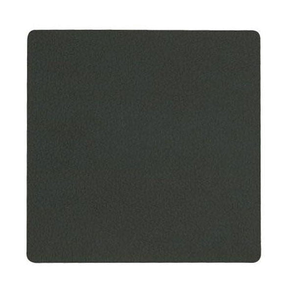 Lind Dna Square Glass Coaster Nupo Leather, Dark Green