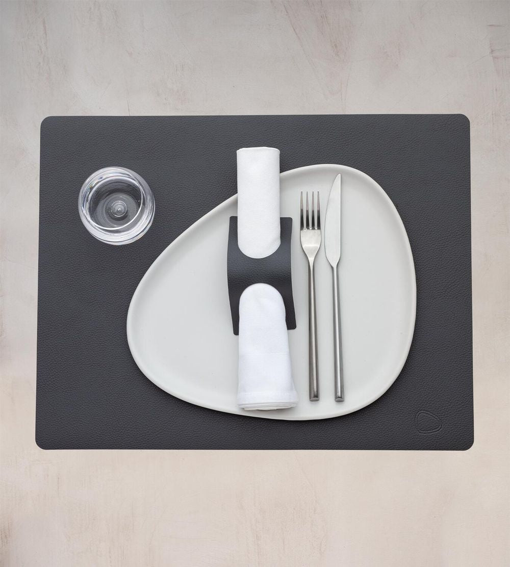 Lind DNA Square Placemat Serene Leather L, Antracit