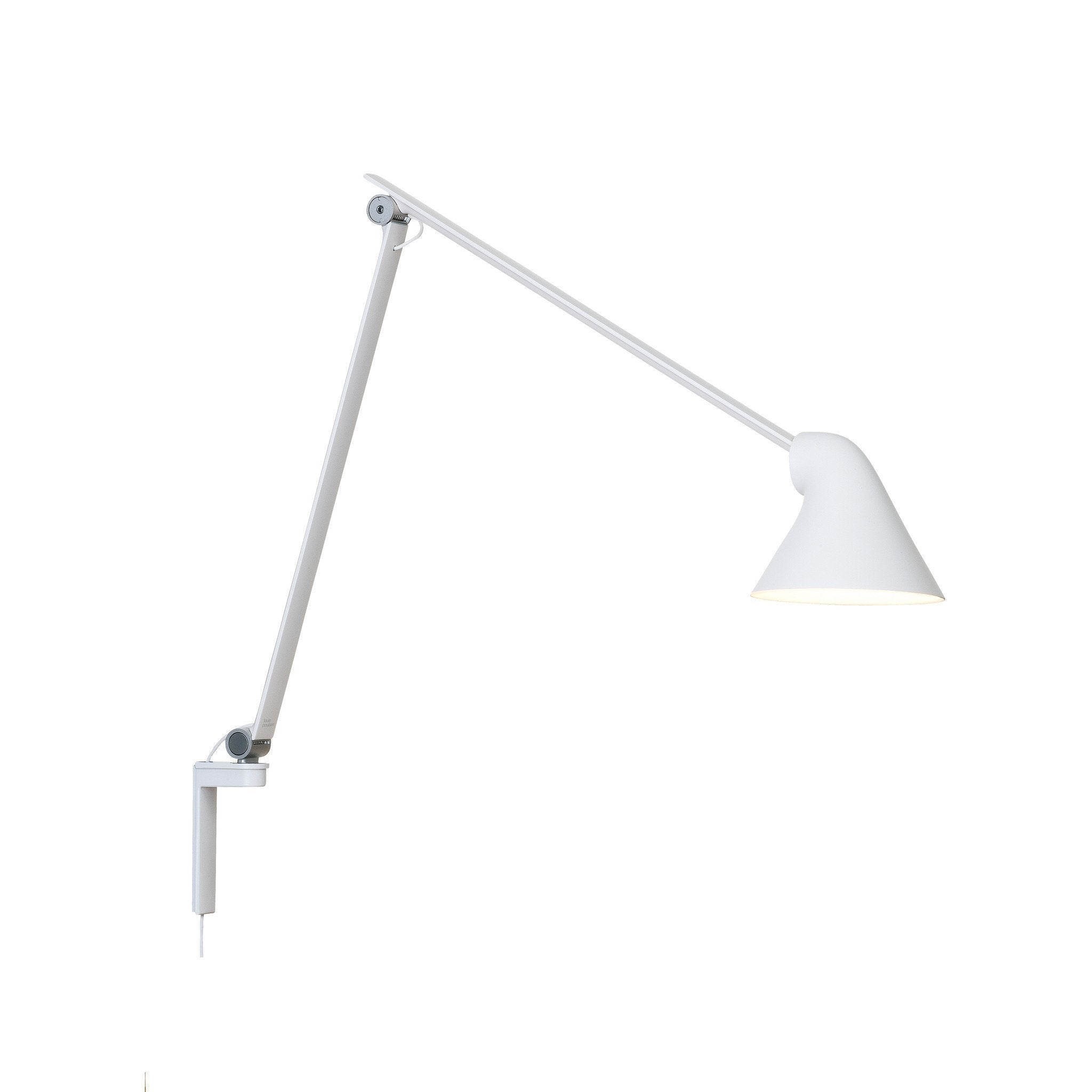 Louis Poulsen NJP nástěnná lampa dlouhá paže, bílá