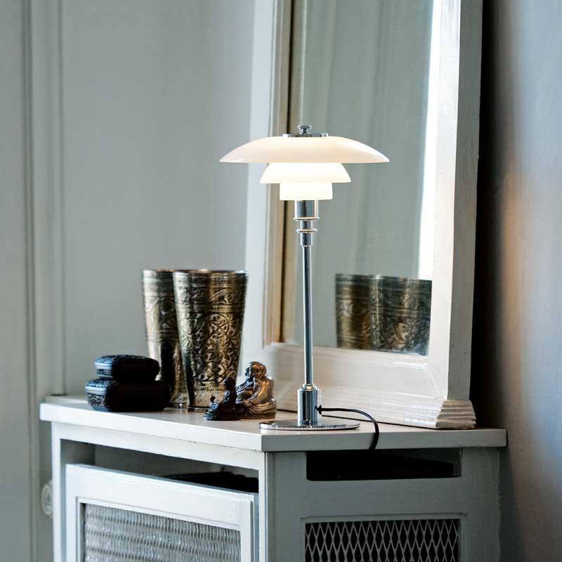 Louis Poulsen PH 2/1 stolní lampa, chromovaná