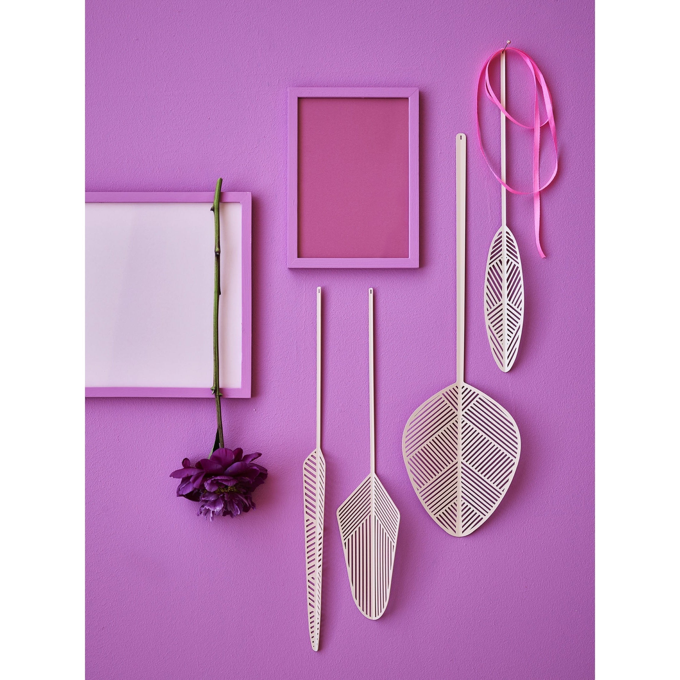 Kovový list Lucie Kaas Leaflike Silva Pink, 41 cm