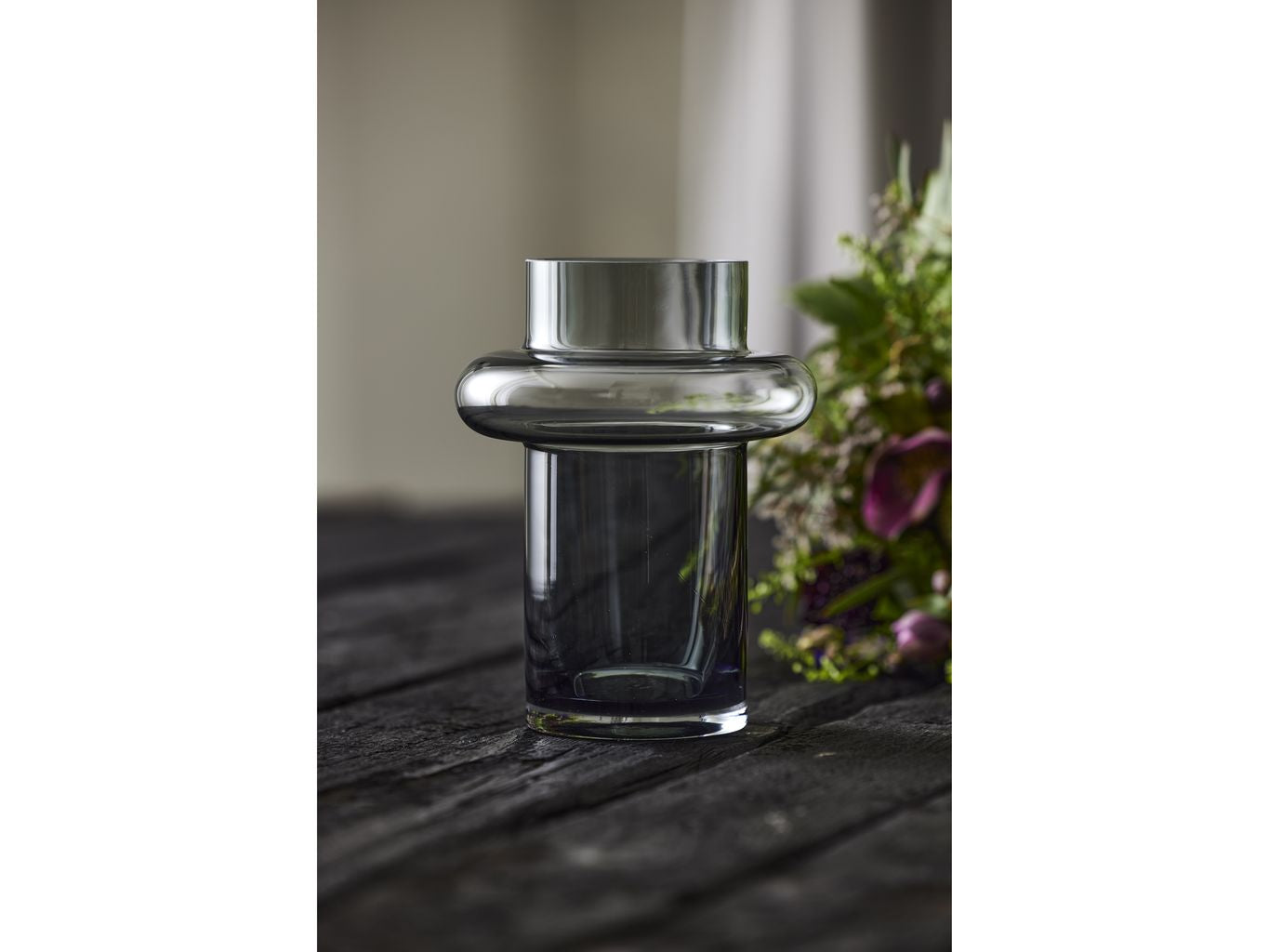 Lyngby Glas Tube váza H: 20 cm, kouř
