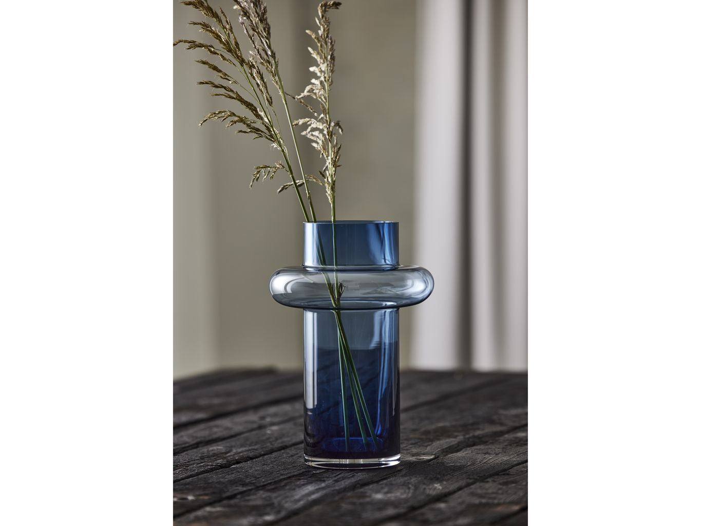 Lyngby Glas Tube váza H: 30 cm, tmavě modrá