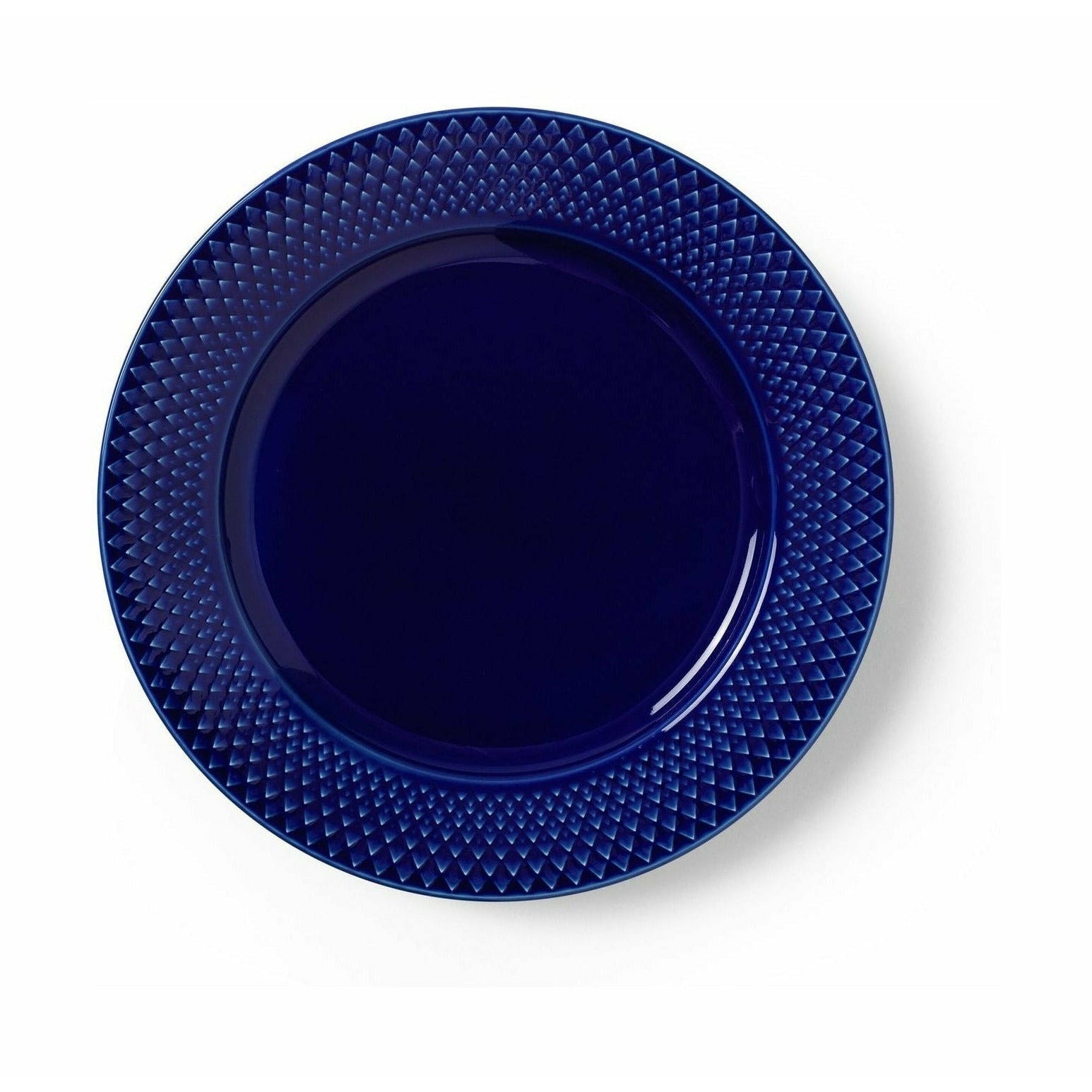 Lyngby Porcelæn Rhombe Color Flat Deska Ø23 cm, tmavě modrá