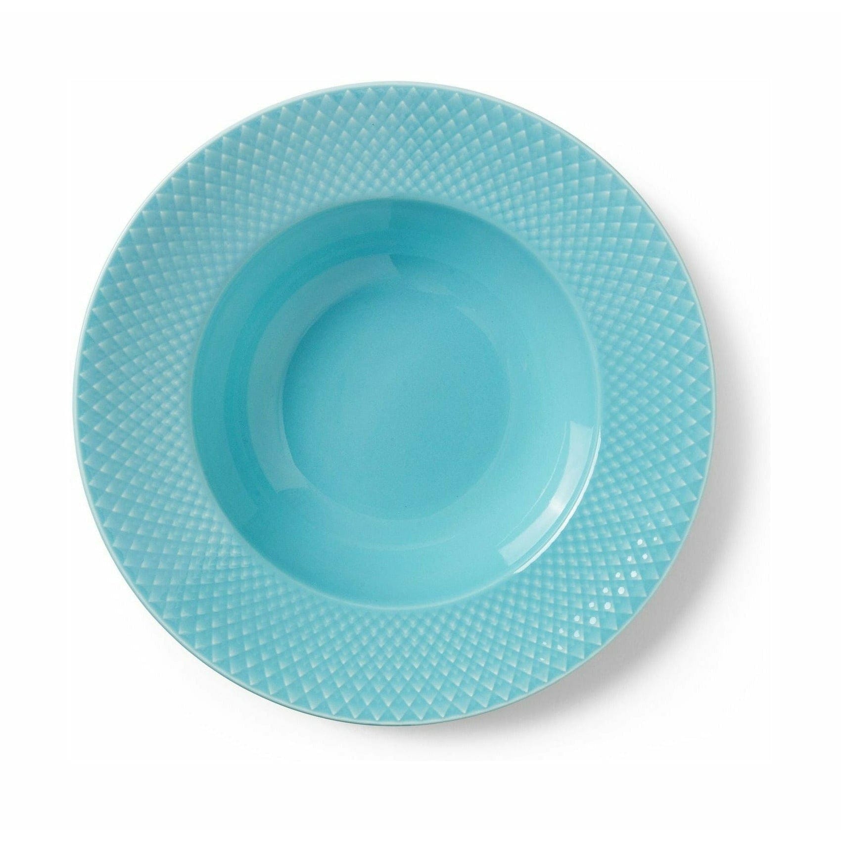 Lyngby porcelæn Rhombe Color Soup Plate Ø24,5 cm, tyrkysová