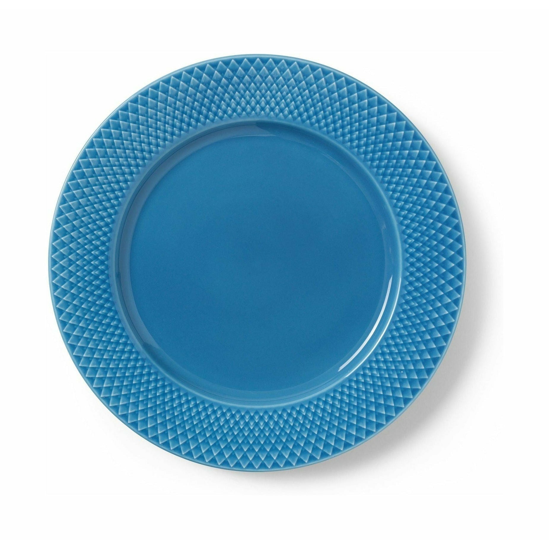 Lyngby Porcelæn Rhombe Color Plate Ø27 cm, modrá