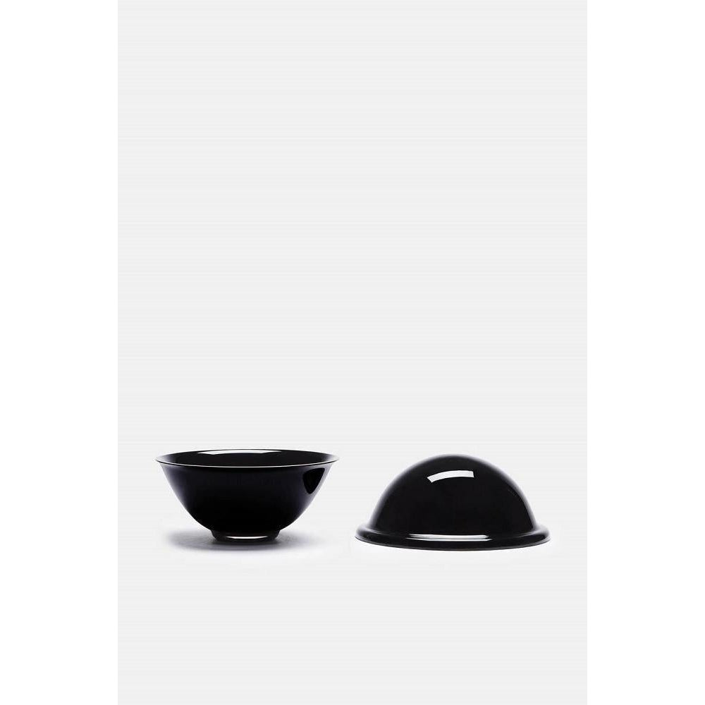 Lyngby Rhombe Chapeau Bowl s víkem, černá, velká