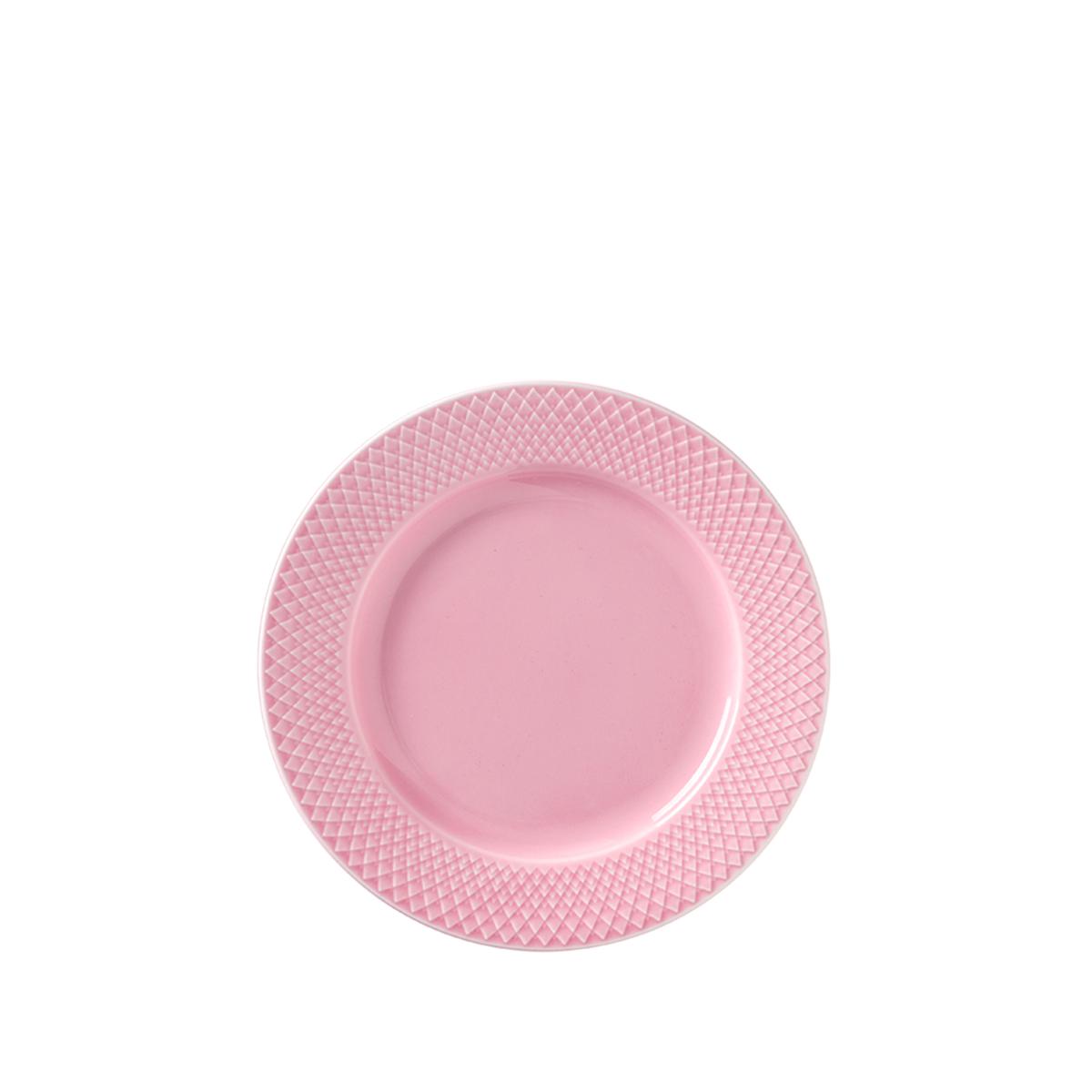Lyngby Rhombe Plate Pink, 21cm