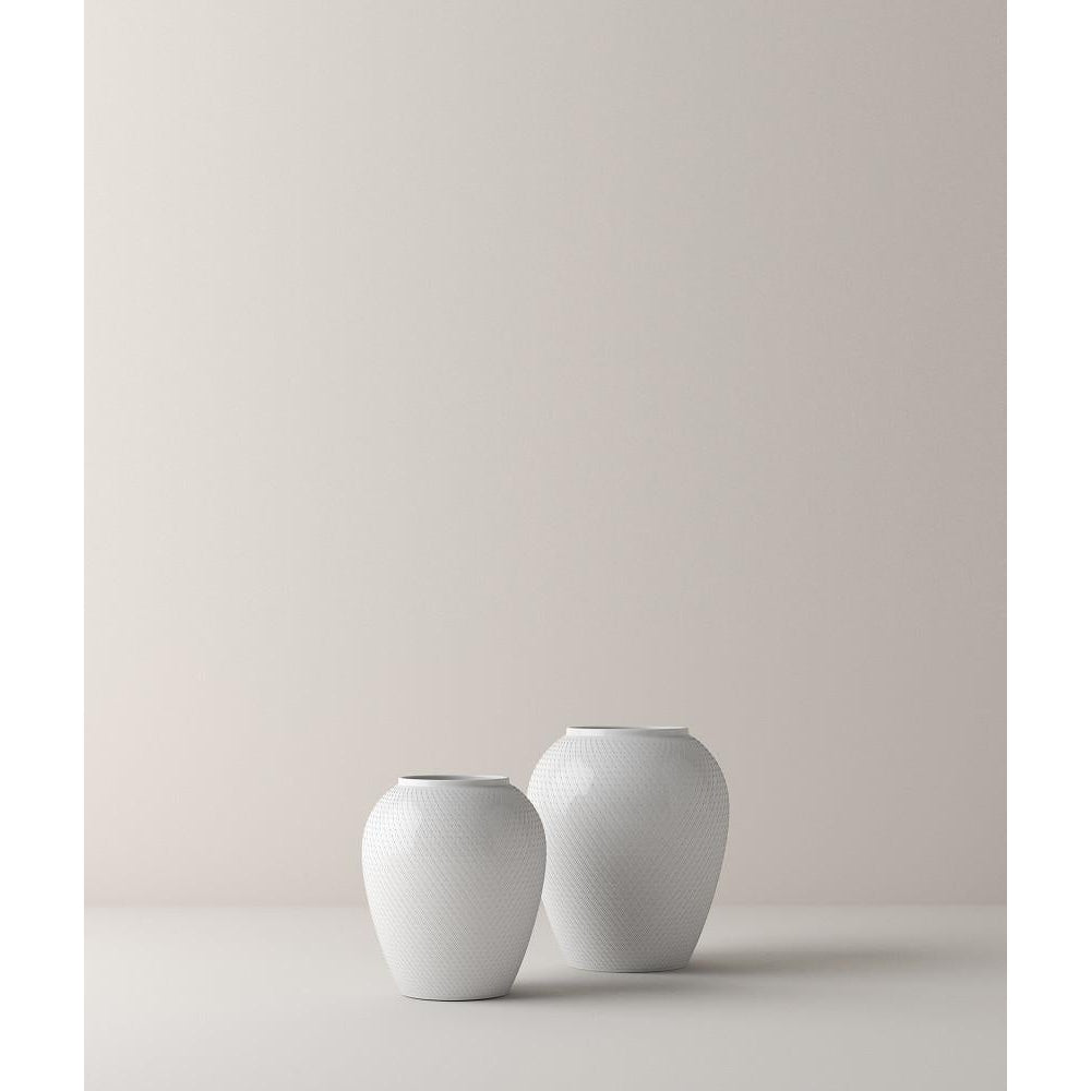 Lyngby Rhombe váza bílá, 17 cm