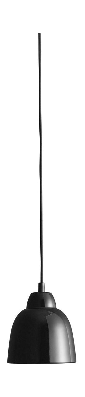 Ručně vyrobena tulipánová přívěsková lampa, lesklá černá