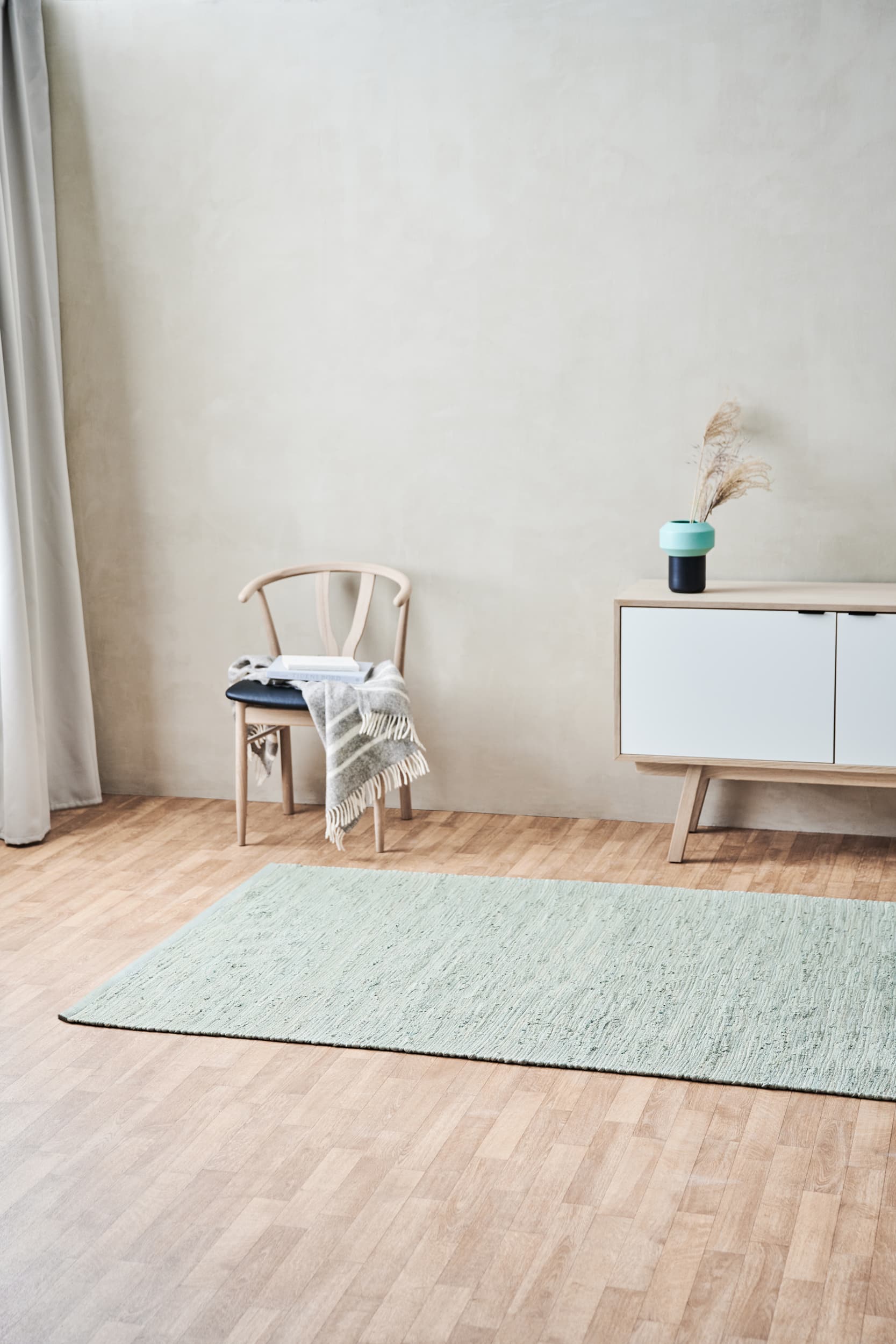 Koberec pevný bavlněný koberec 170 x 240 cm, máta