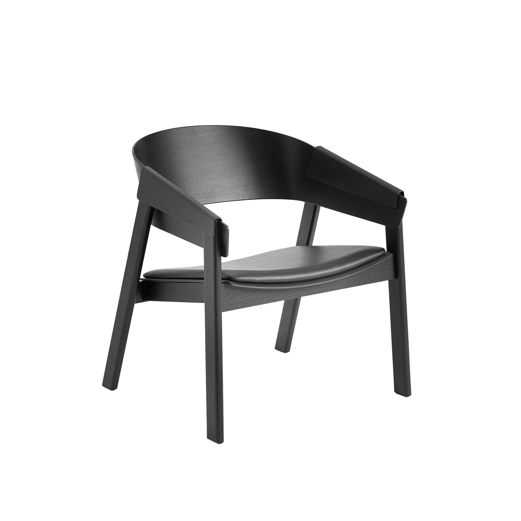 Muto Cover Lounge Chair Oak Kožená sedadla, černá rafine kůže