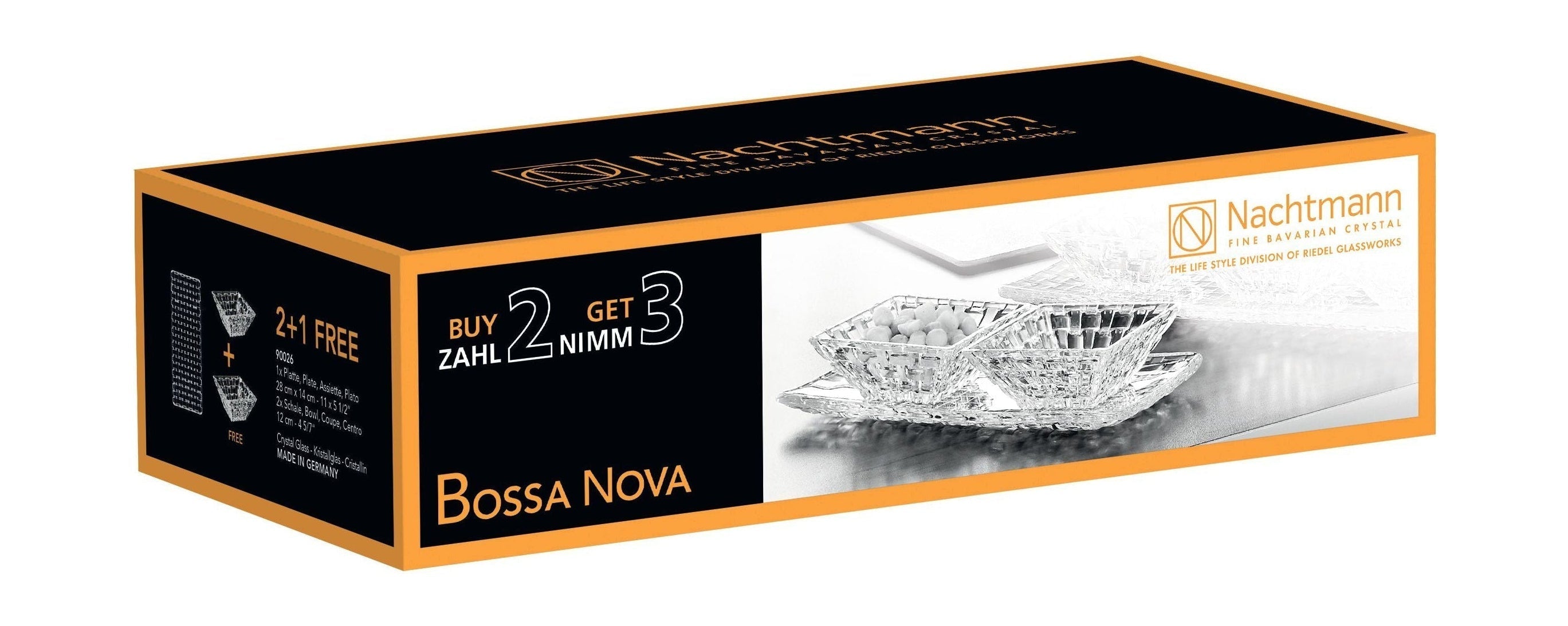 Nachtmann Bossa Nova Crystal Bowls Advantage Set, Set Of 3