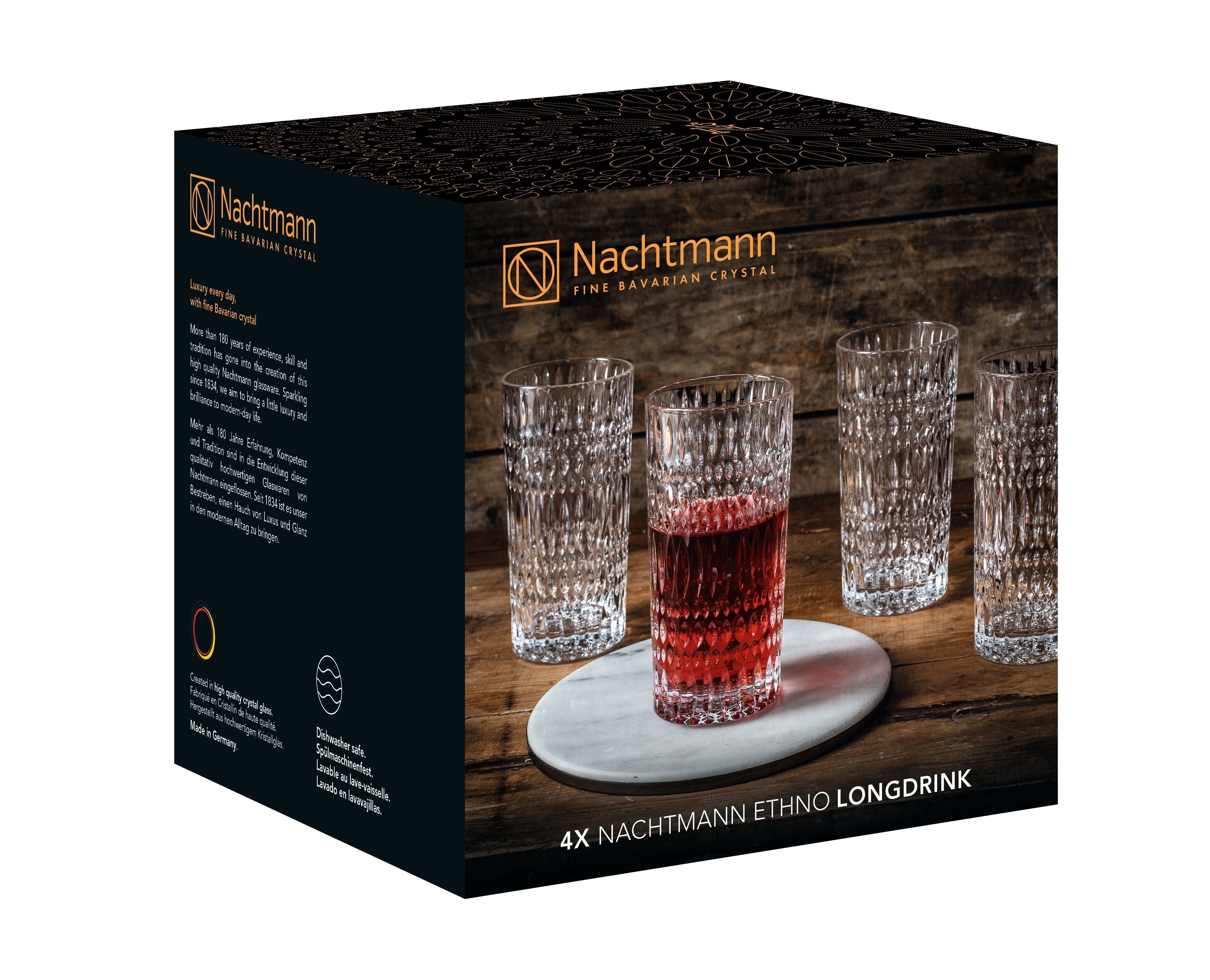 Nachtmann Ethno Long Drink Glass 434 ml, sada 4