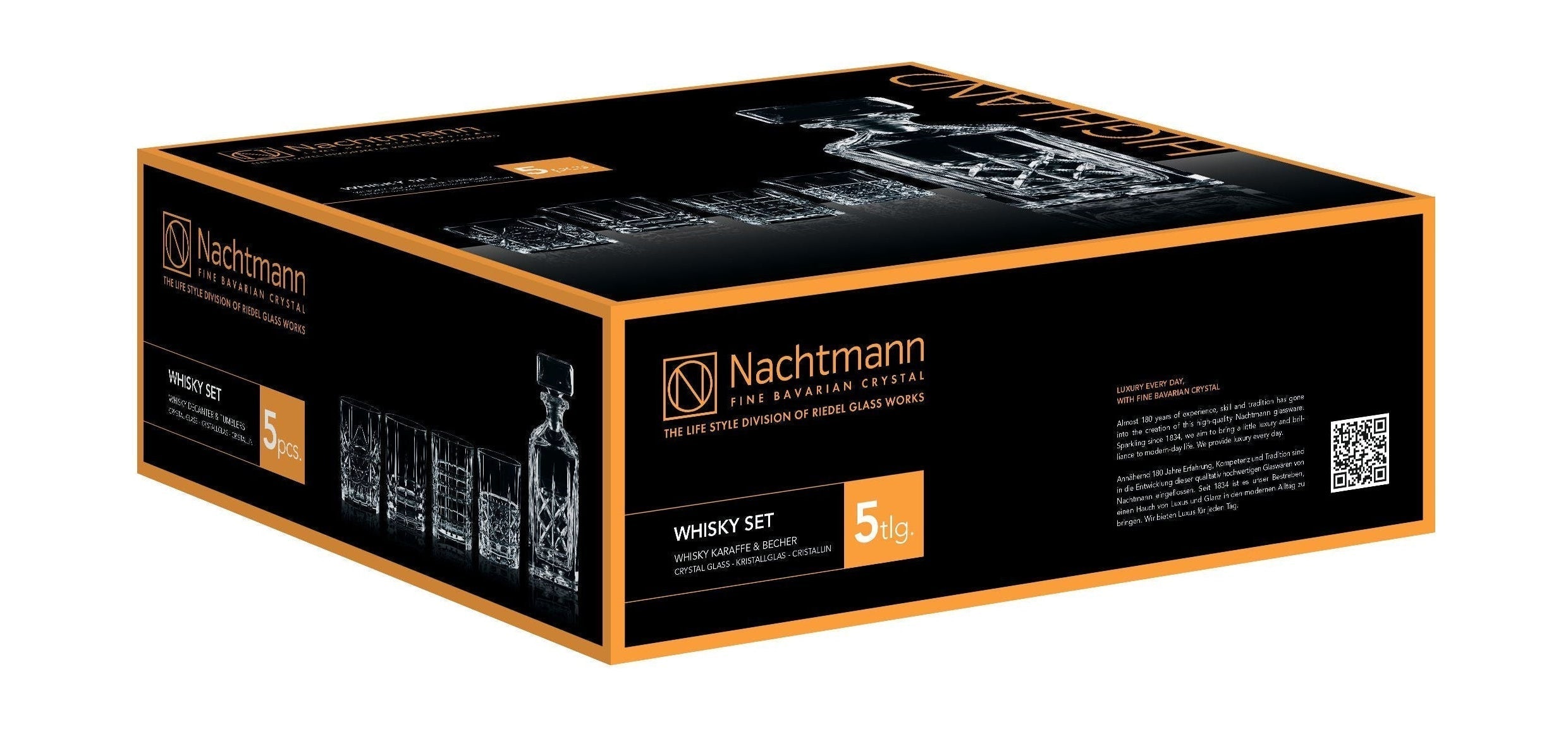 Nachtmann Highland Whiskey Sæt, 1 karafe + 4 brýle