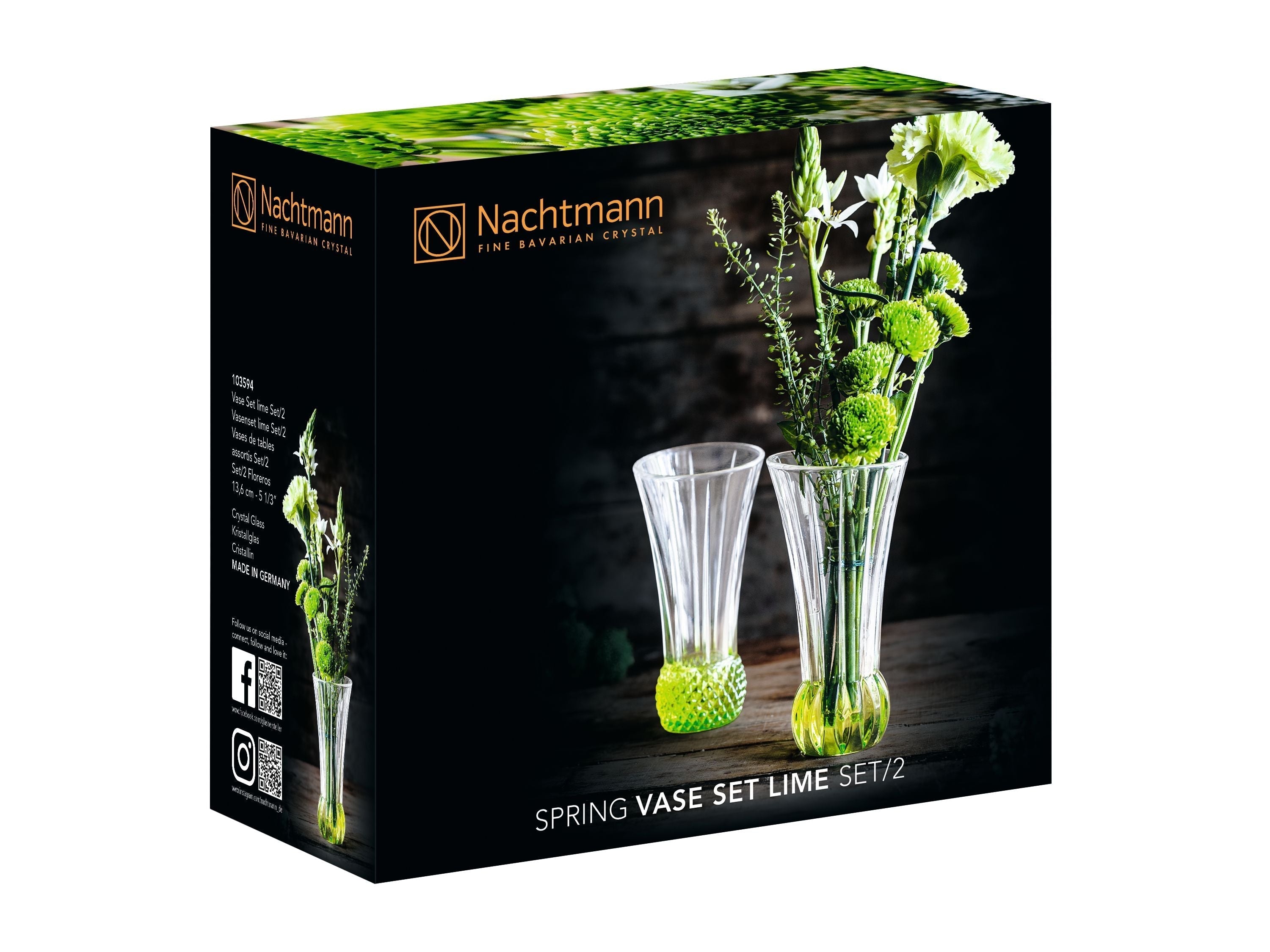 Nachtmann Spring Table Vases Lime, sada 2