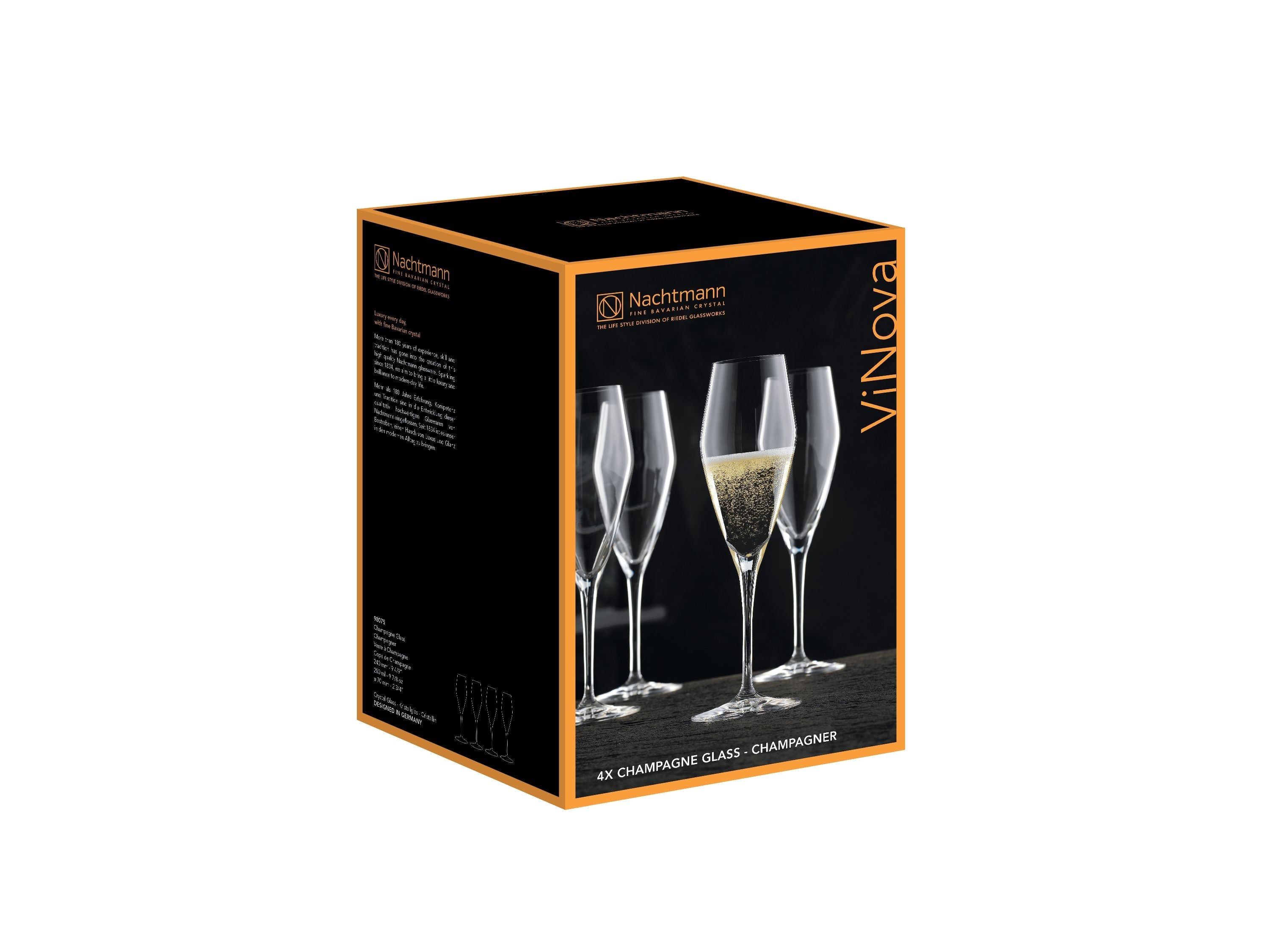 Nachtmann VI Nova Champagne Glass 280 ml, sada 4