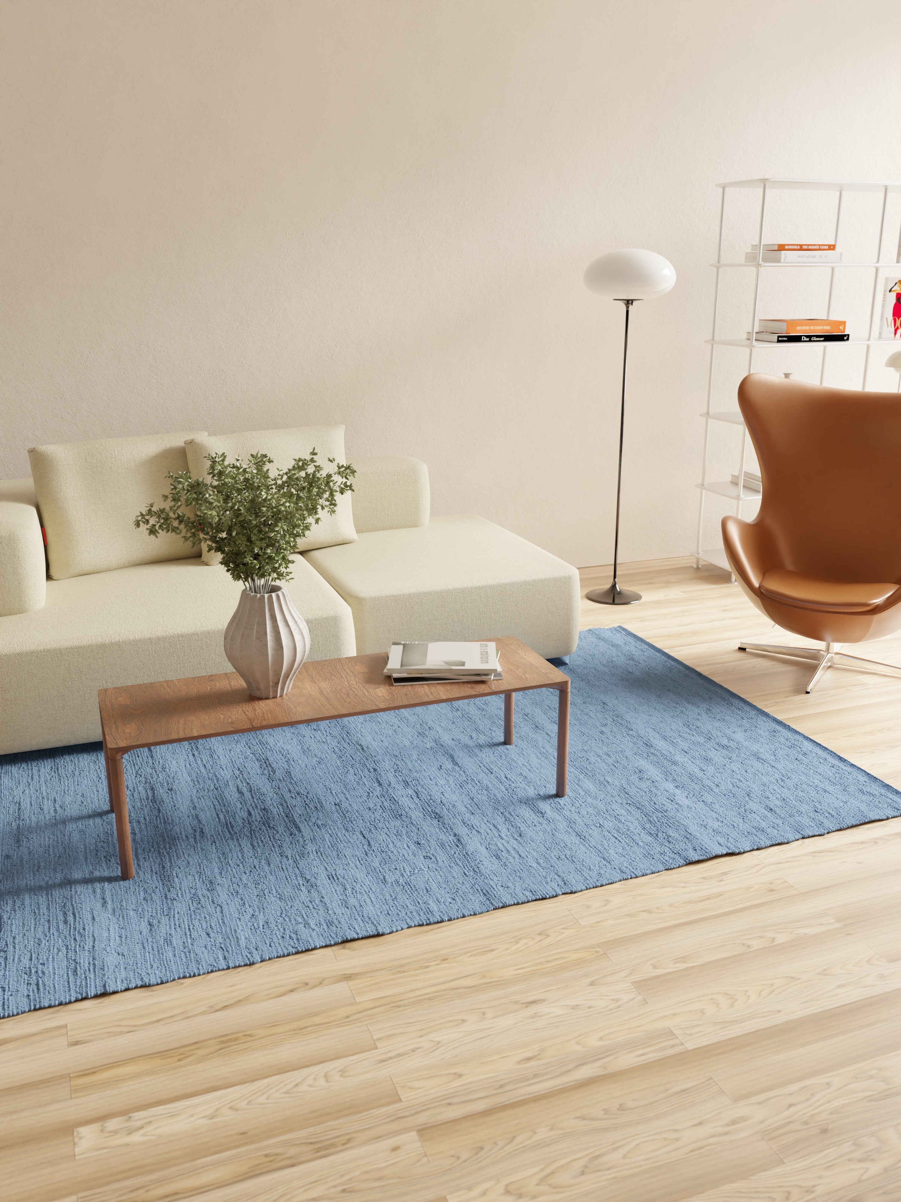 Rug Solid Cotton Rug 170 X 240 Cm, Pacific