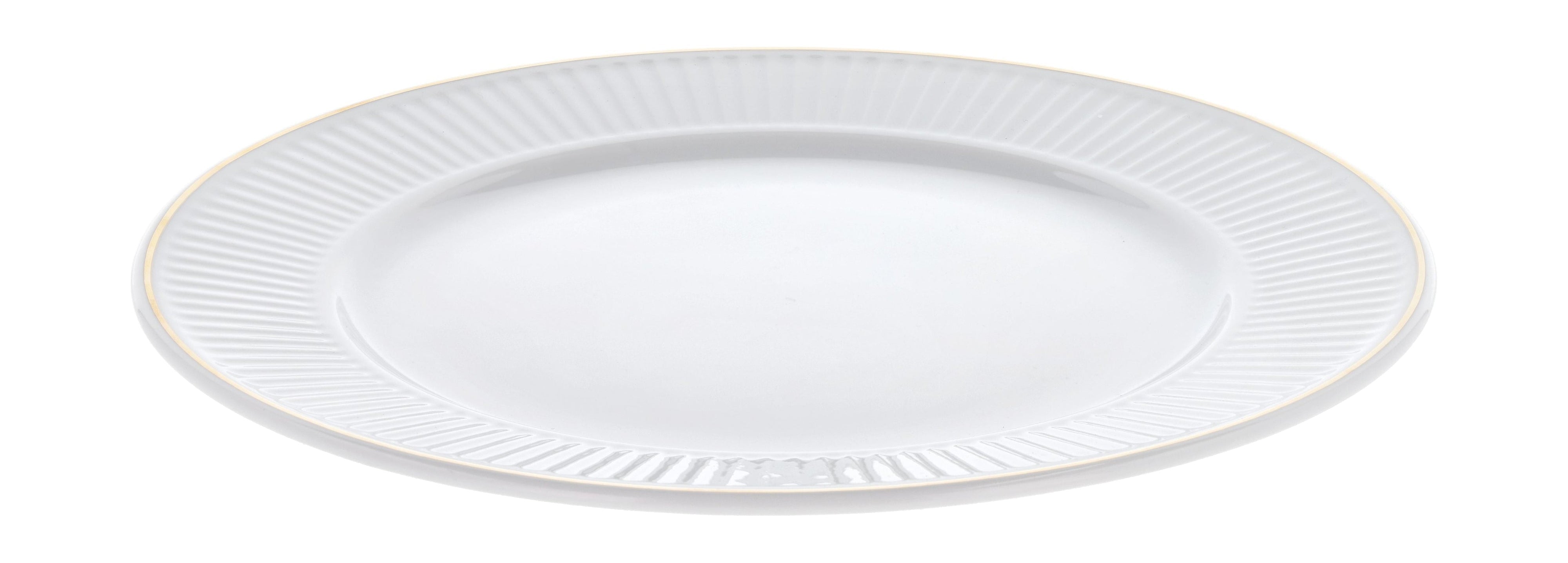 Pillivuyt Plissé Plate White/Matt Gold, Ø22 cm