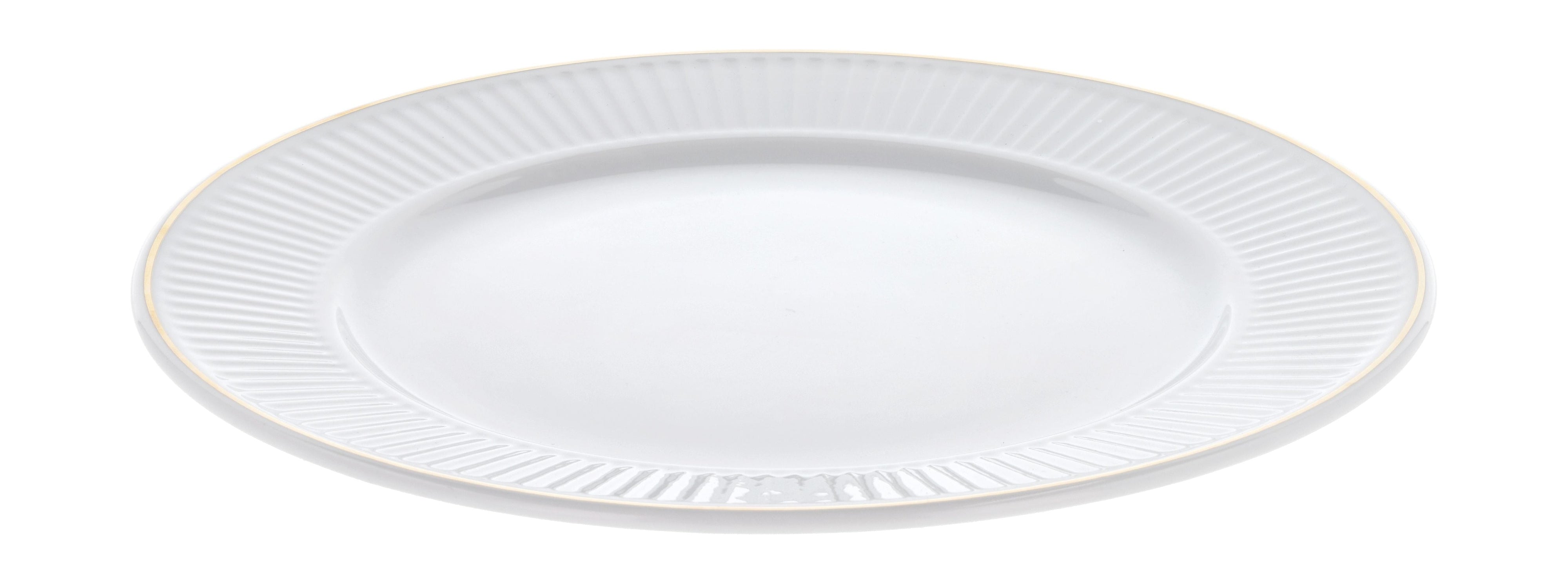 Pillivuyt Plissé Plate White/Matt Gold, Ø28 cm