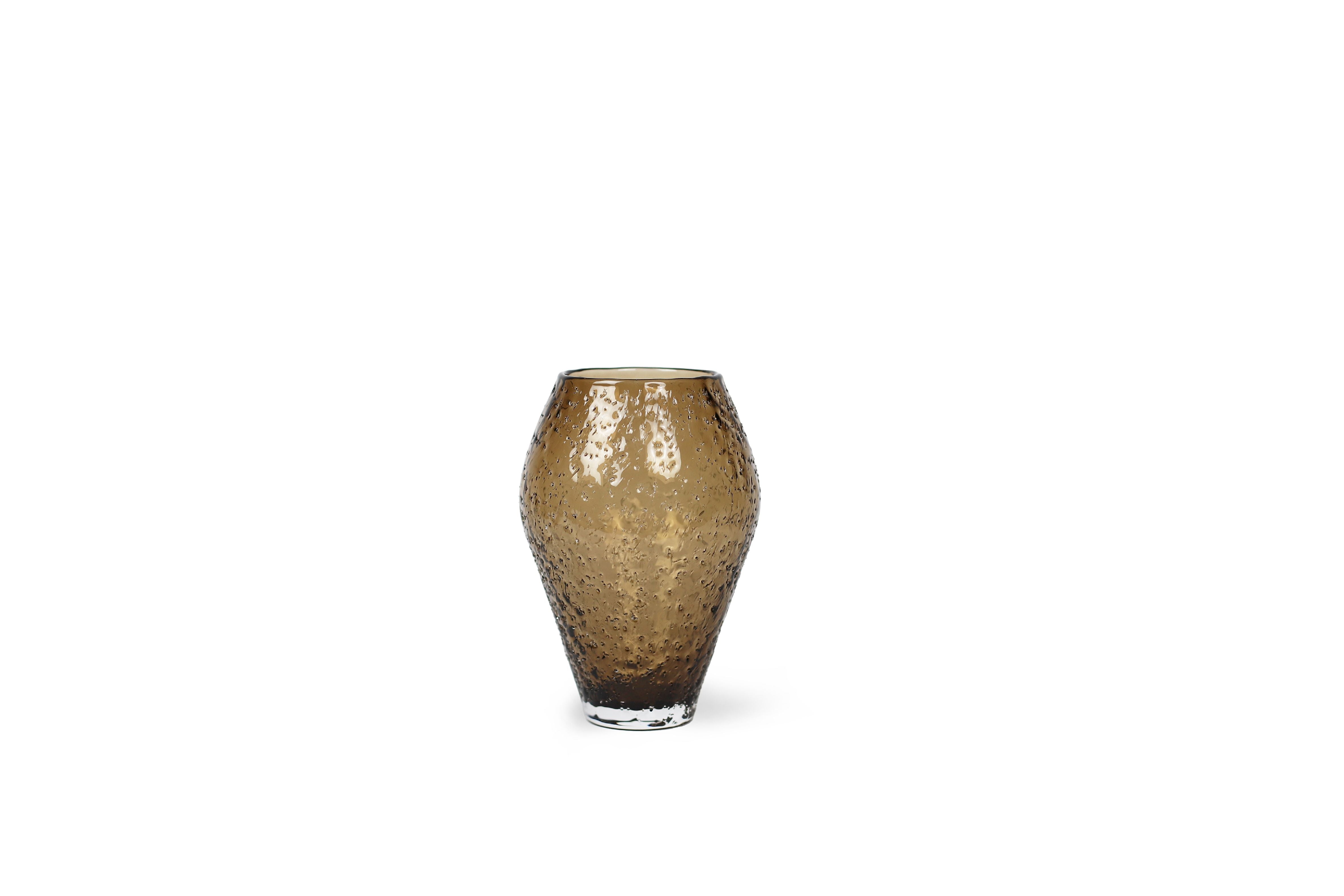 RO COLLECTION COLLECED GLASS VASE, Small, Sepia Brown