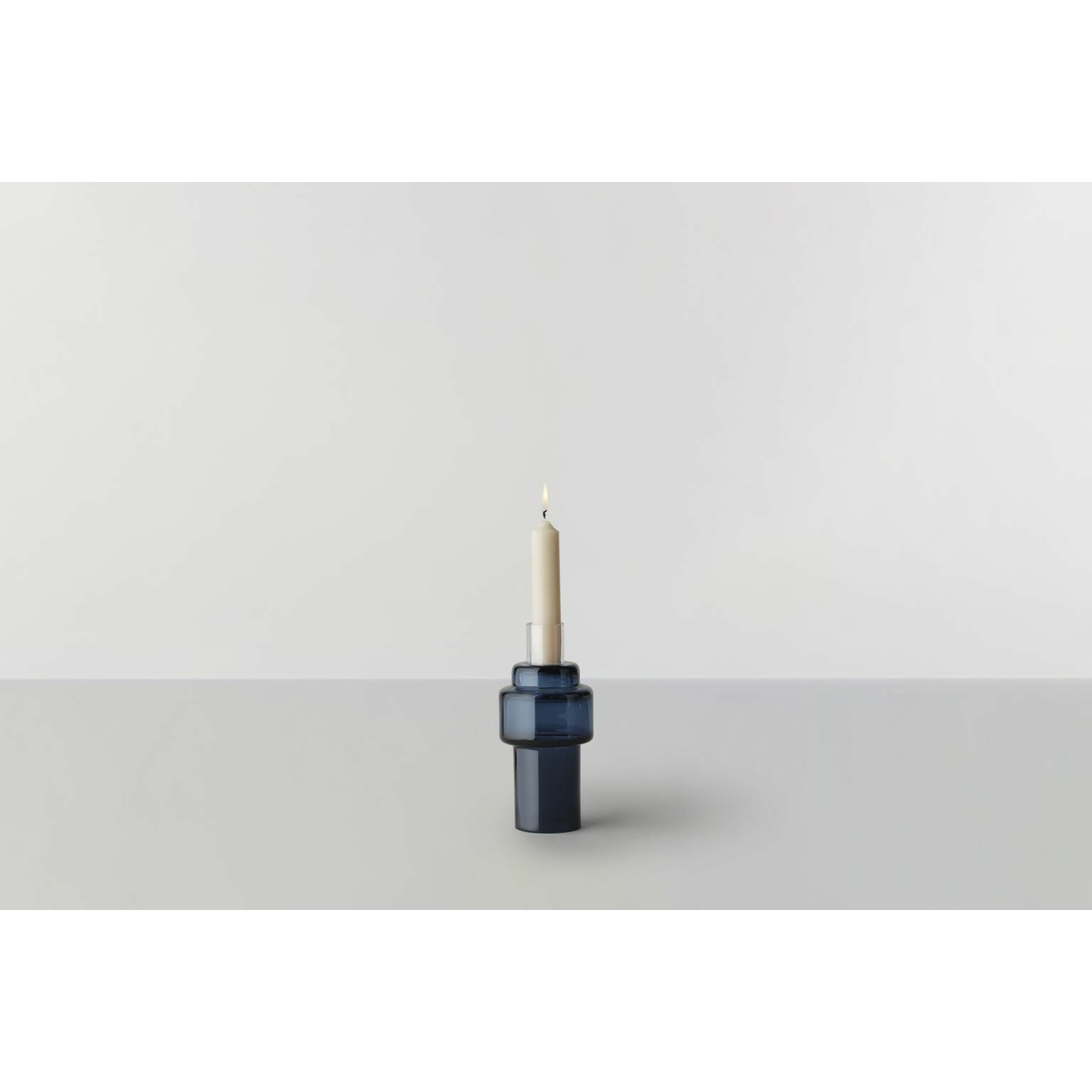 Sbírka RO č. 55 Glass Candlestick, Indigo Blue