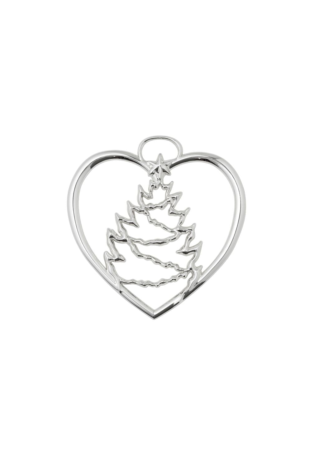 Rosendahl Karen Blixen Heart Christmas Tree H7.5 Cm, Silver Plated